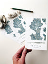 Seattle Watercolor Map Postcard - DIGS