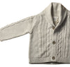 Shawl Collar Cable Knit Baby Cardigan - DIGS