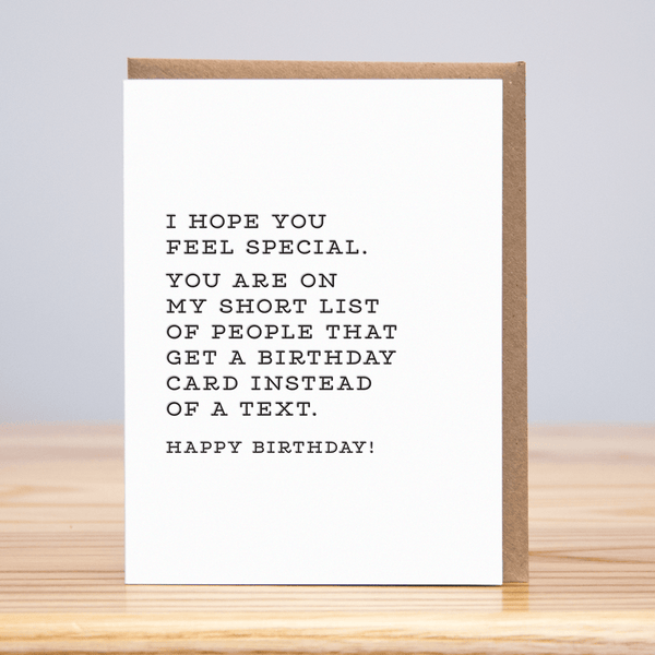 Short List Birthday Card - DIGS