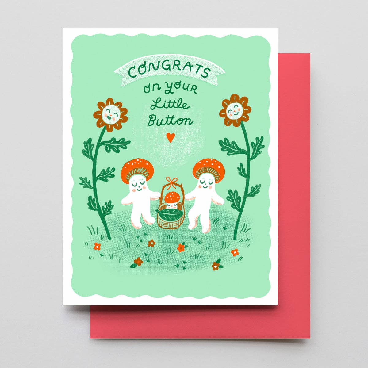Shroom Button Baby Card - DIGS