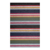 Striped rug with multicolor pattern on a white background