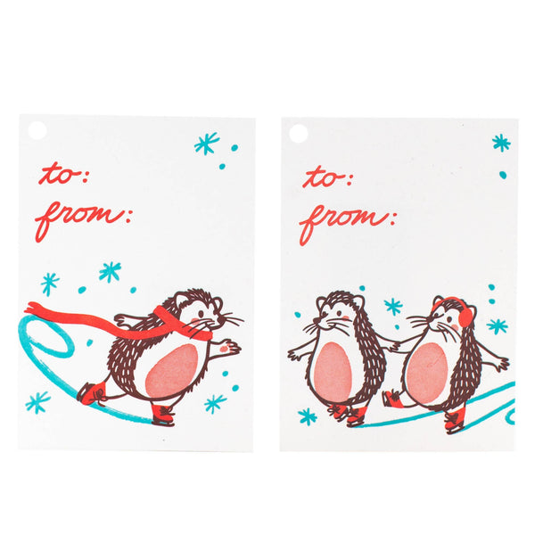 Skating Hedgehogs Gift Tag Set - DIGS