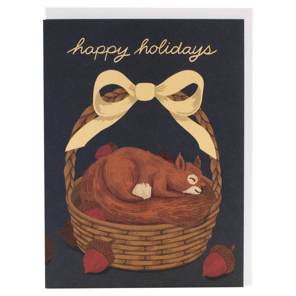 Sleepy Squirrel Holiday Card - DIGS