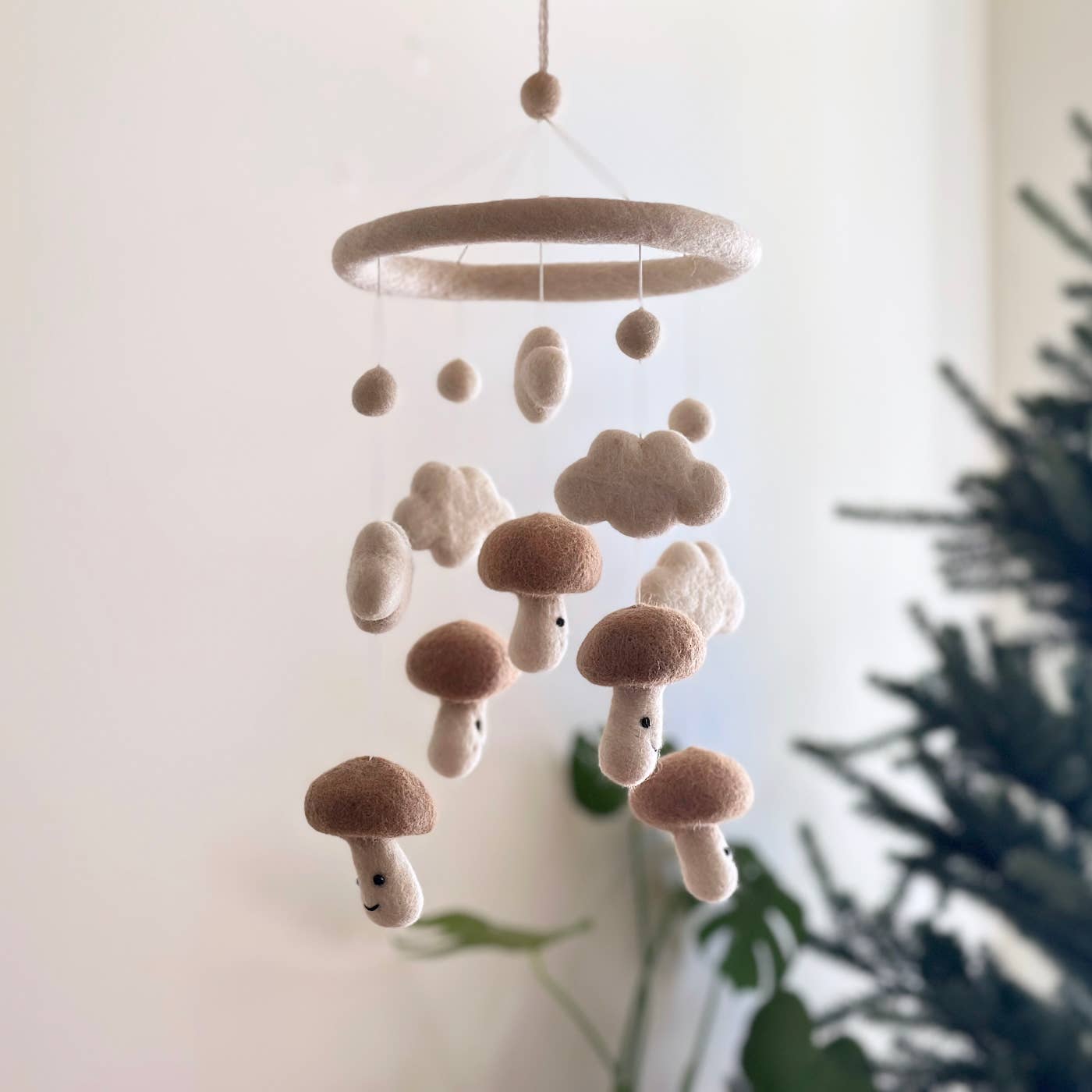 Smiley Mushroom Baby Mobile - DIGS