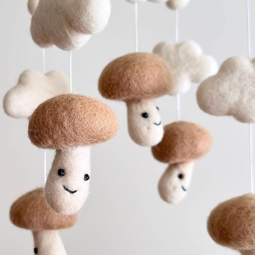 Smiley Mushroom Baby Mobile - DIGS