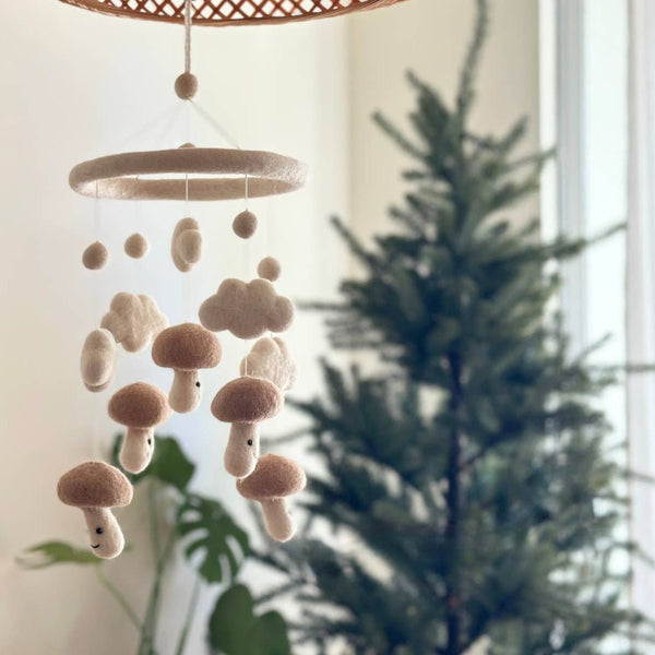 Smiley Mushroom Baby Mobile - DIGS