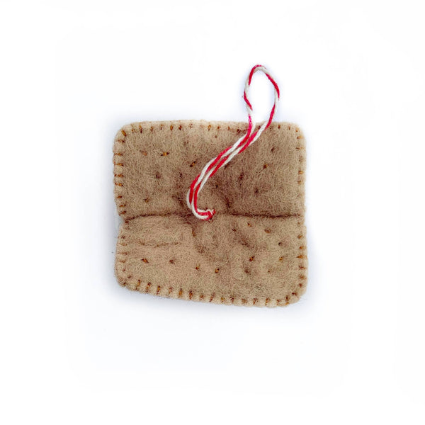 Smiling S'more Felt Wool Ornament - DIGS
