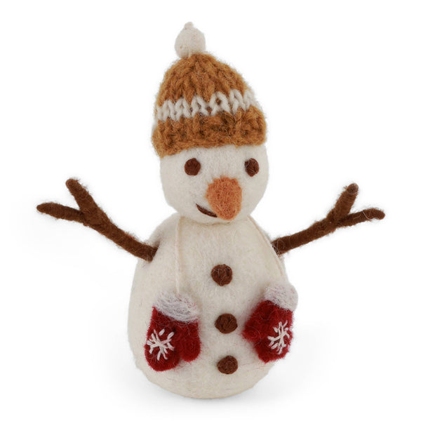 Snowman w/ Ochre Hat & Mittens Ornament - DIGS