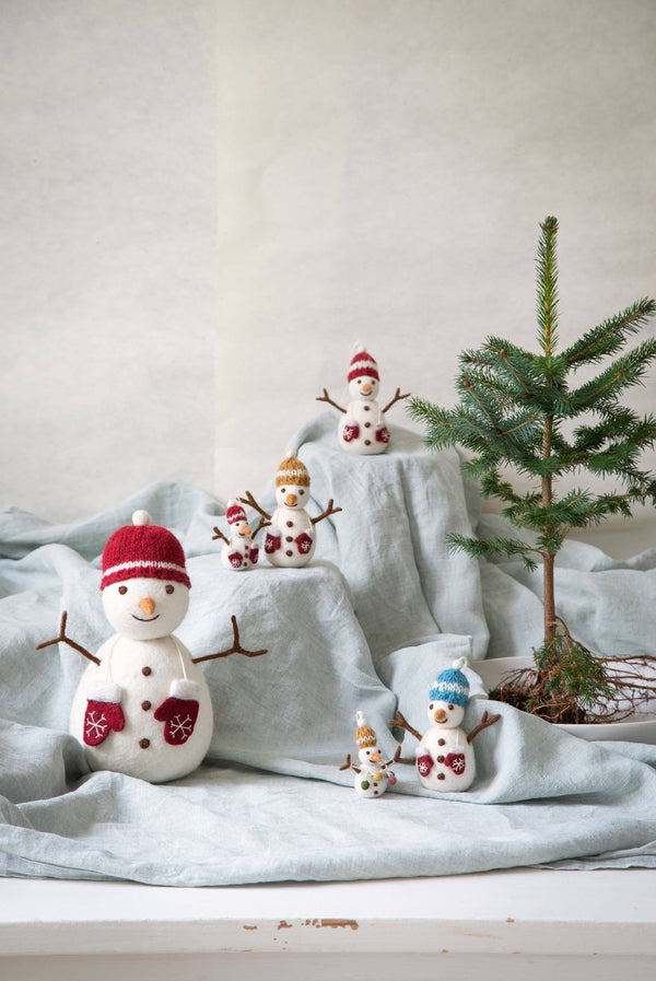 Snowman w/ Ochre Hat & Mittens Ornament - DIGS