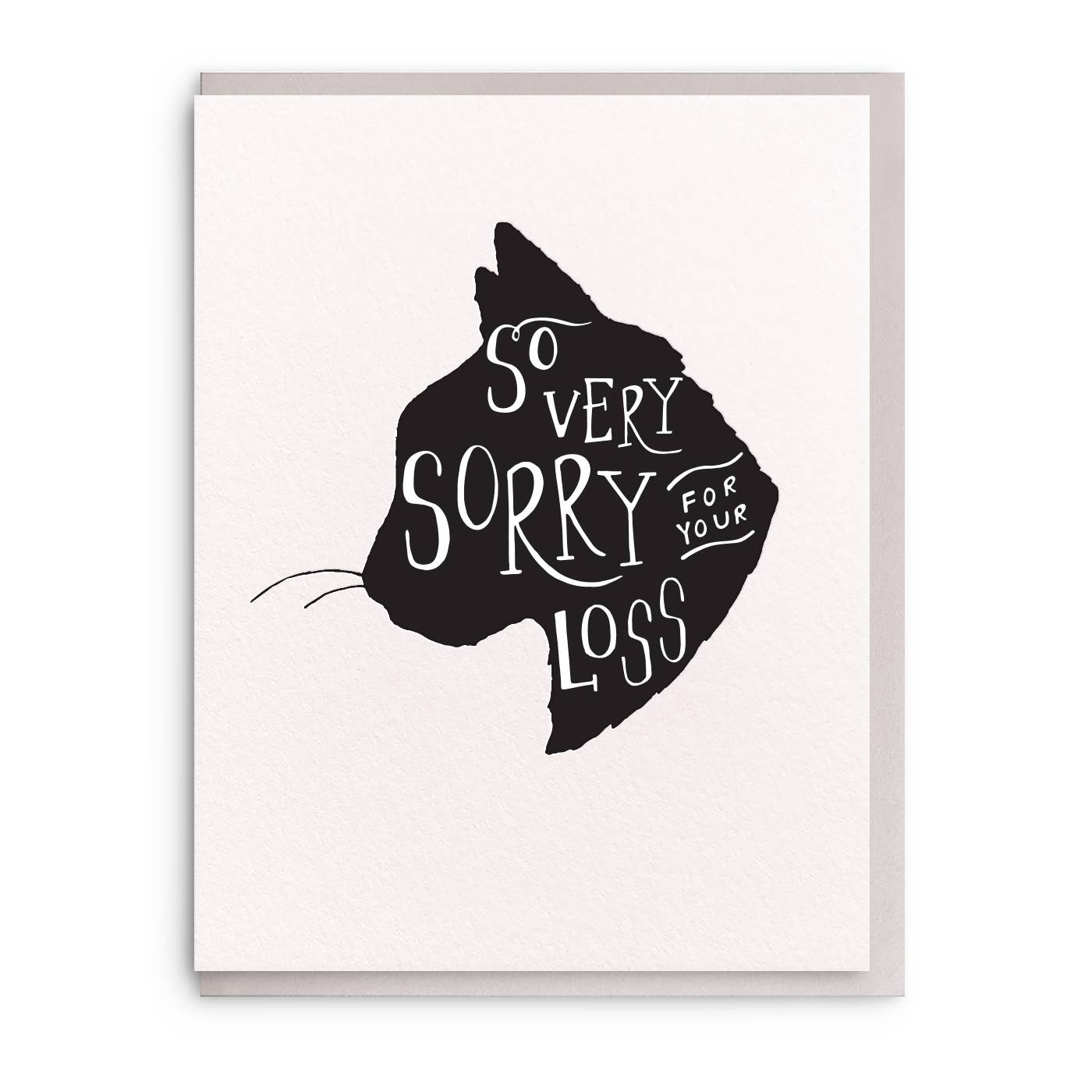 So Very Sorry Cat Letterpress Pet Sympathy Card - DIGS