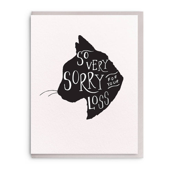 So Very Sorry Cat Letterpress Pet Sympathy Card - DIGS