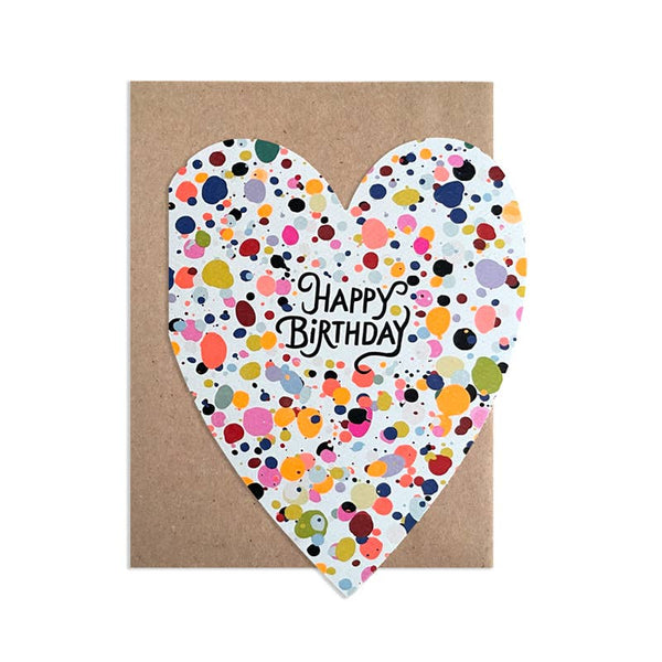 Speckle Heart Birthday Card - DIGS