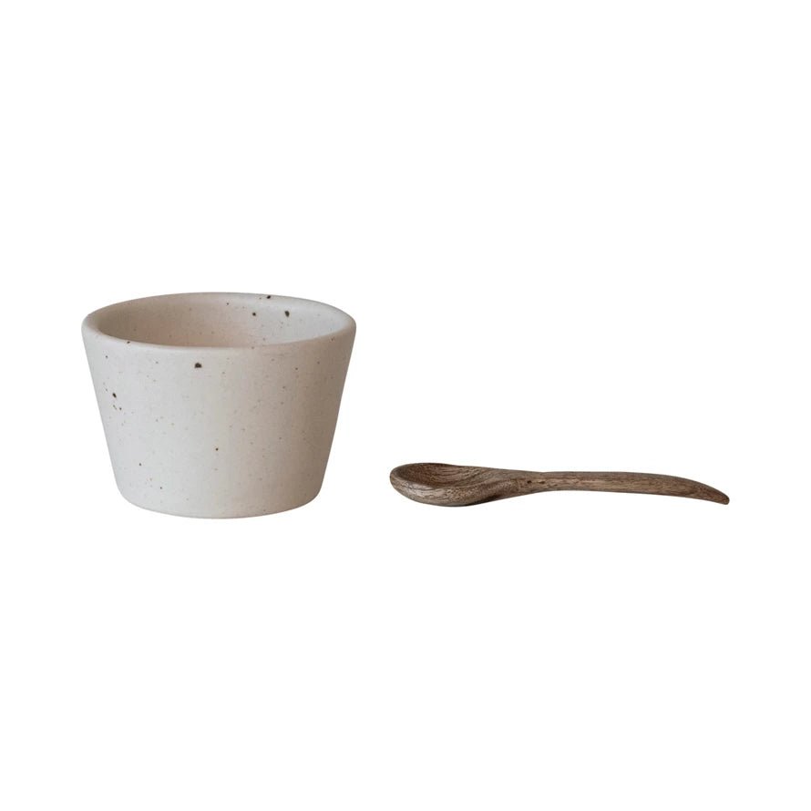Speckled Bowl with Mango Wood Spoon - DIGS