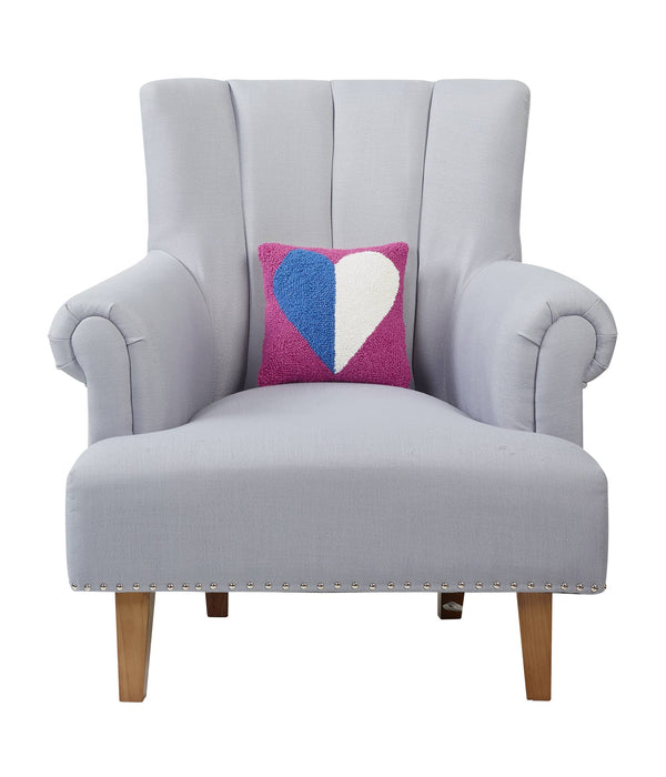 Split Heart Square Hook Pillow - DIGS