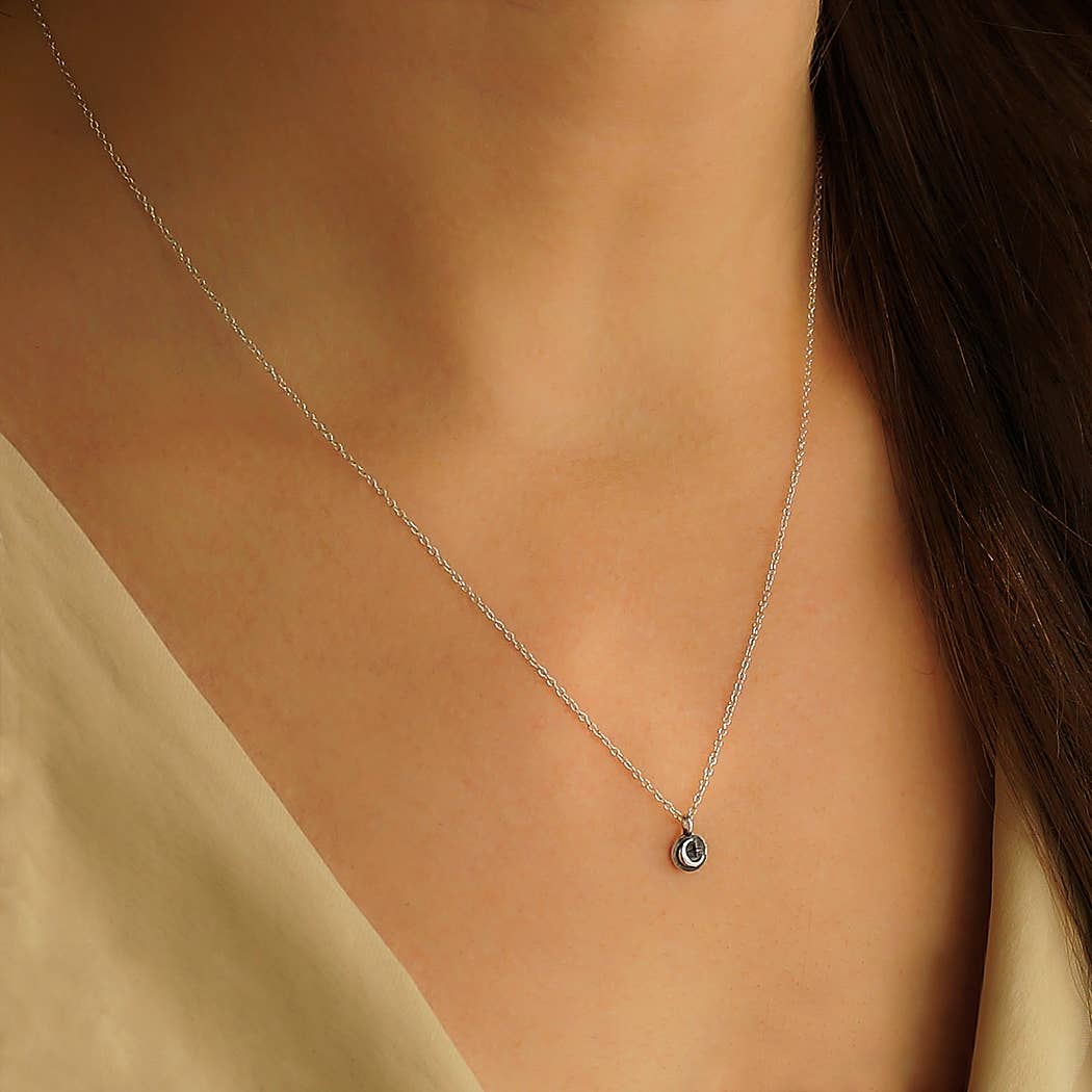 Star and Moon Sterling Silver 18 Inch Necklace - DIGS