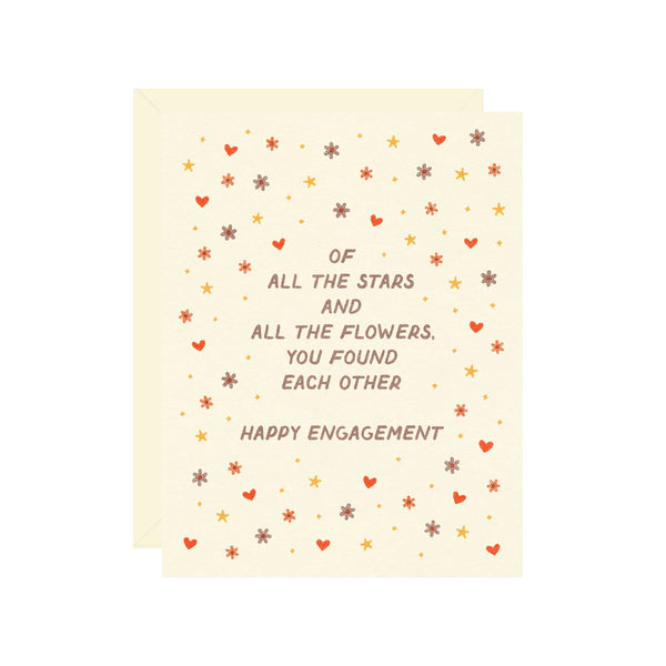 Stars & Flowers Engagement Card - DIGS