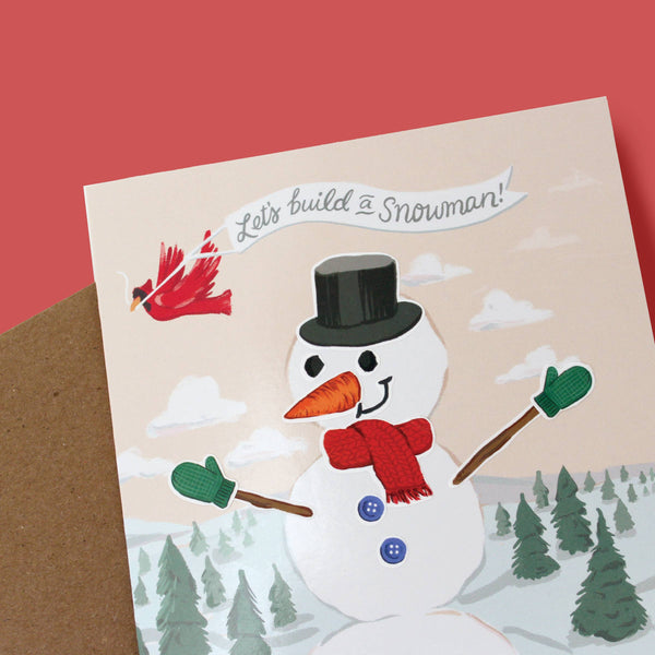 Sticker Scene Card - Build a Snowman - DIGS