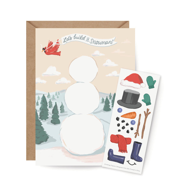 Sticker Scene Card - Build a Snowman - DIGS