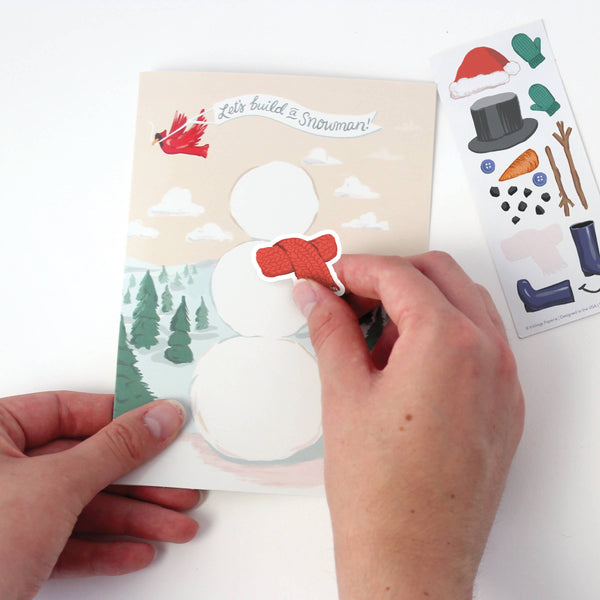 Sticker Scene Card - Build a Snowman - DIGS