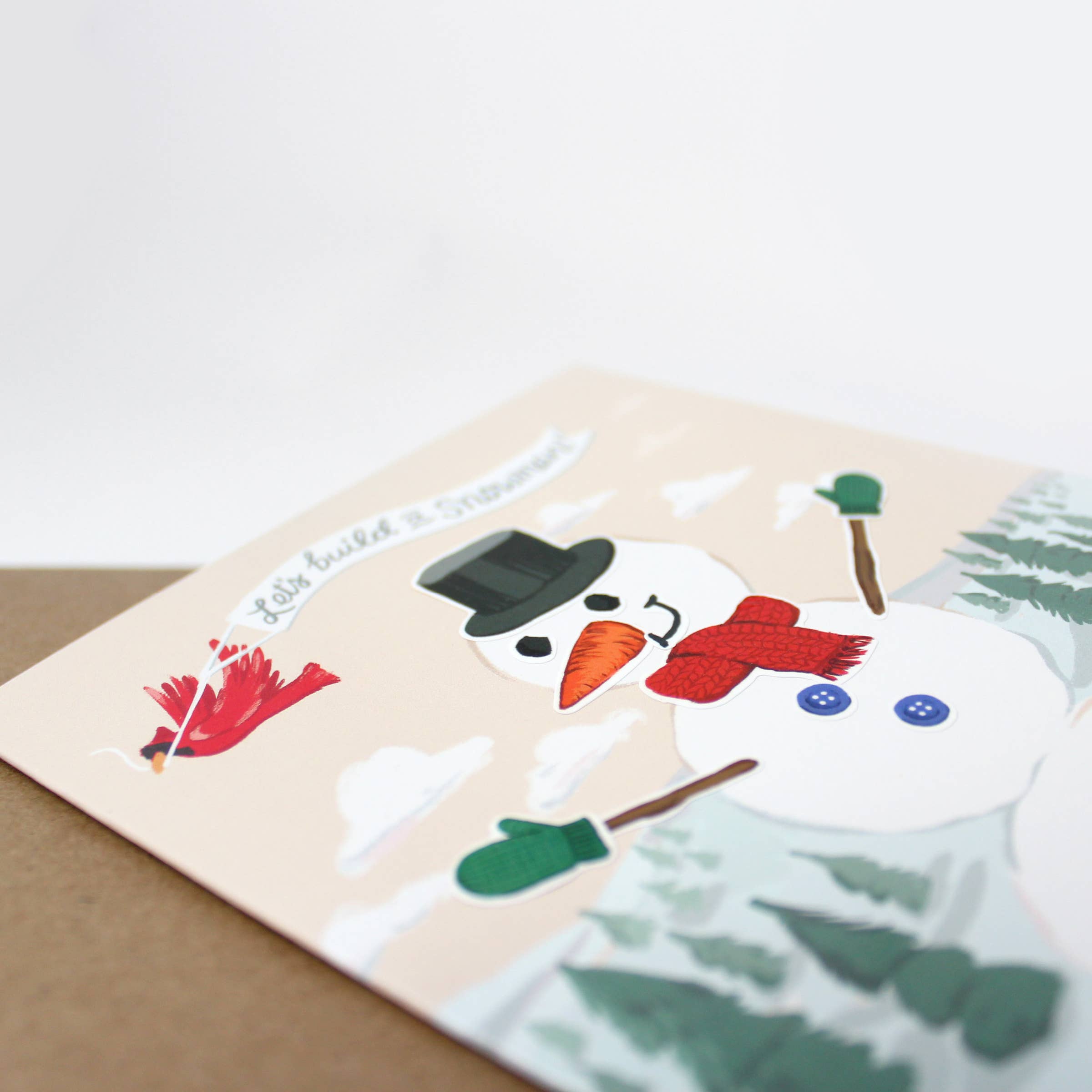 Sticker Scene Card - Build a Snowman - DIGS