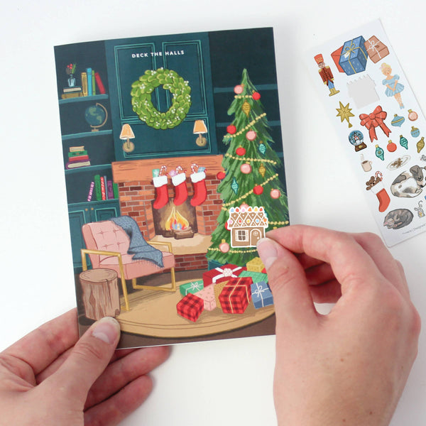 Sticker Scene Card - Cozy Fireplace - DIGS