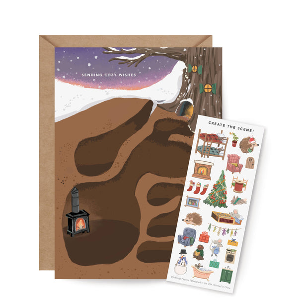 Sticker Scene Card - Cozy Woodland Creatures - DIGS