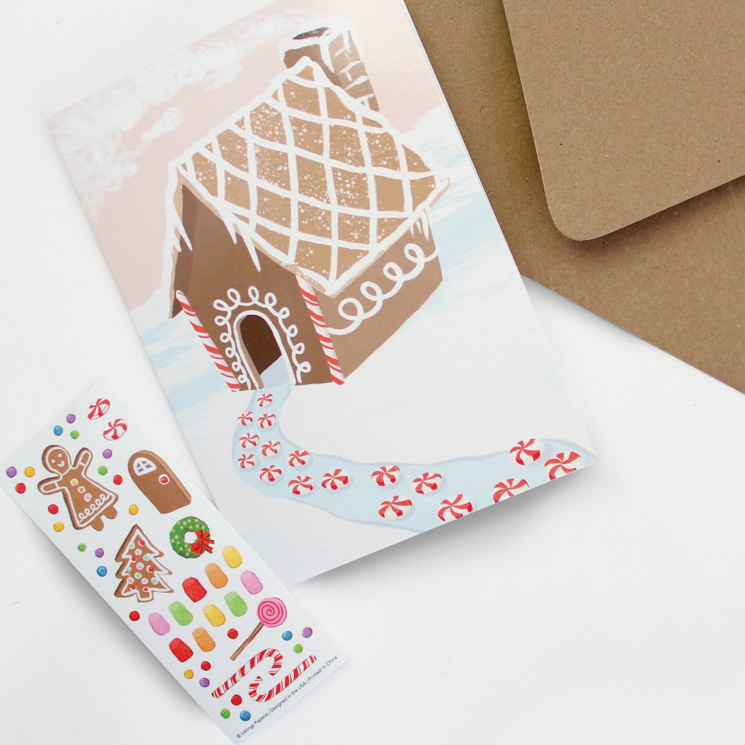 Sticker Scene Card - Gingerbread House - DIGS