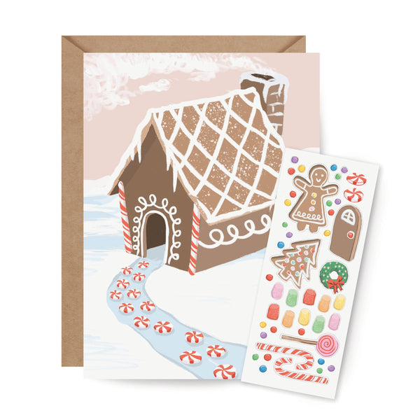 Sticker Scene Card - Gingerbread House - DIGS