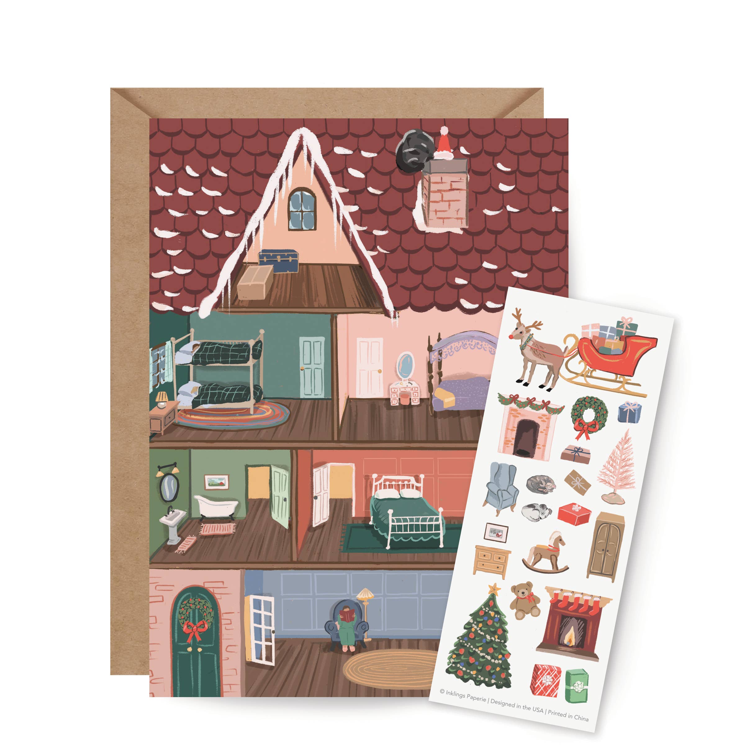 Sticker Scene Card - Holiday House - DIGS