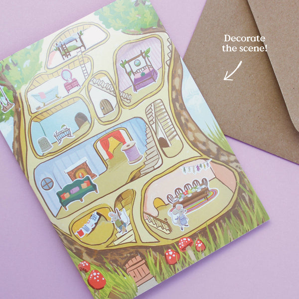 Sticker Scene Card - Mouse House - DIGS