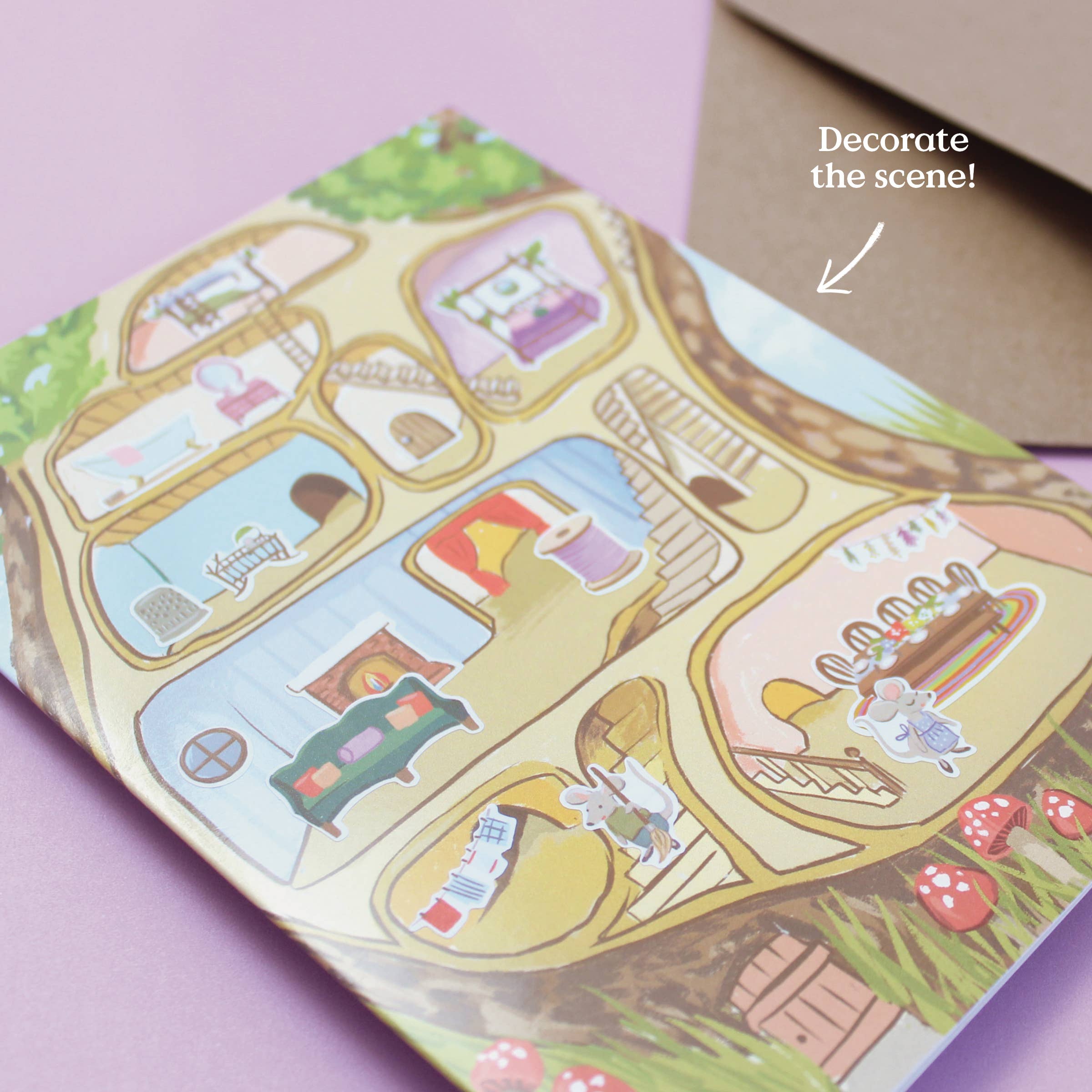 Sticker Scene Card - Mouse House - DIGS
