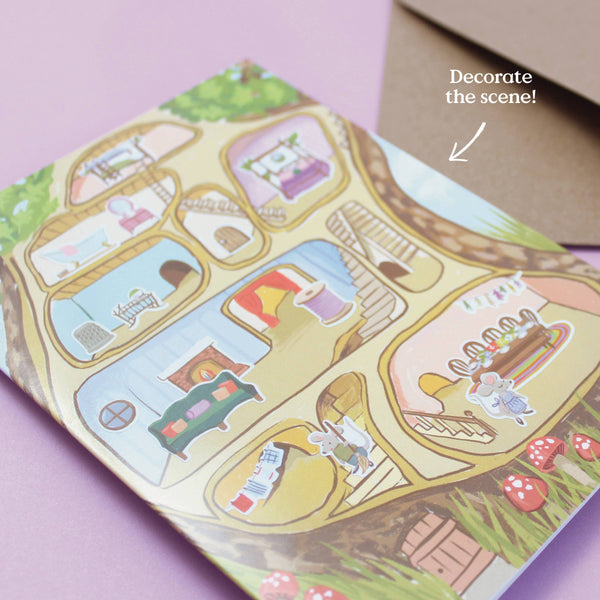 Sticker Scene Card - Mouse House - DIGS