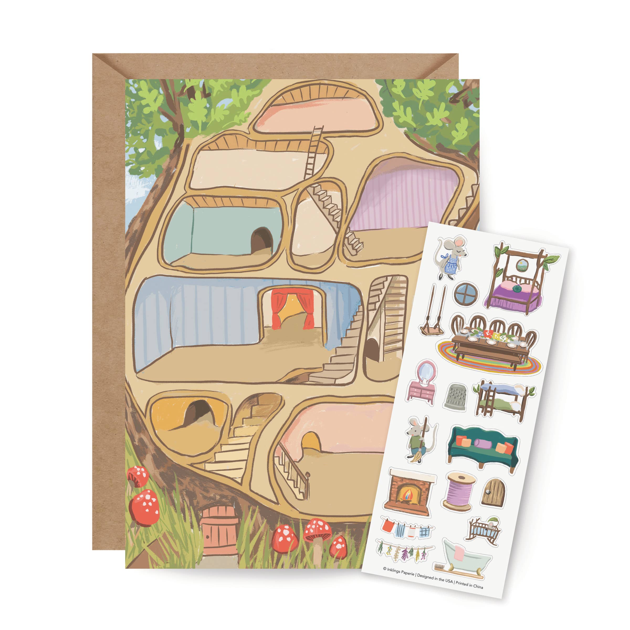 Sticker Scene Card - Mouse House - DIGS