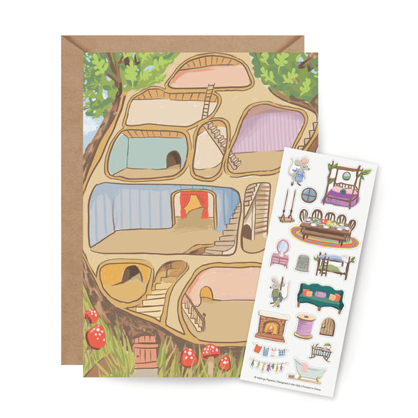 Sticker Scene Card - Mouse House - DIGS