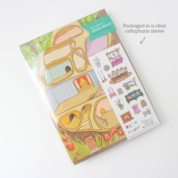 Sticker Scene Card - Mouse House - DIGS