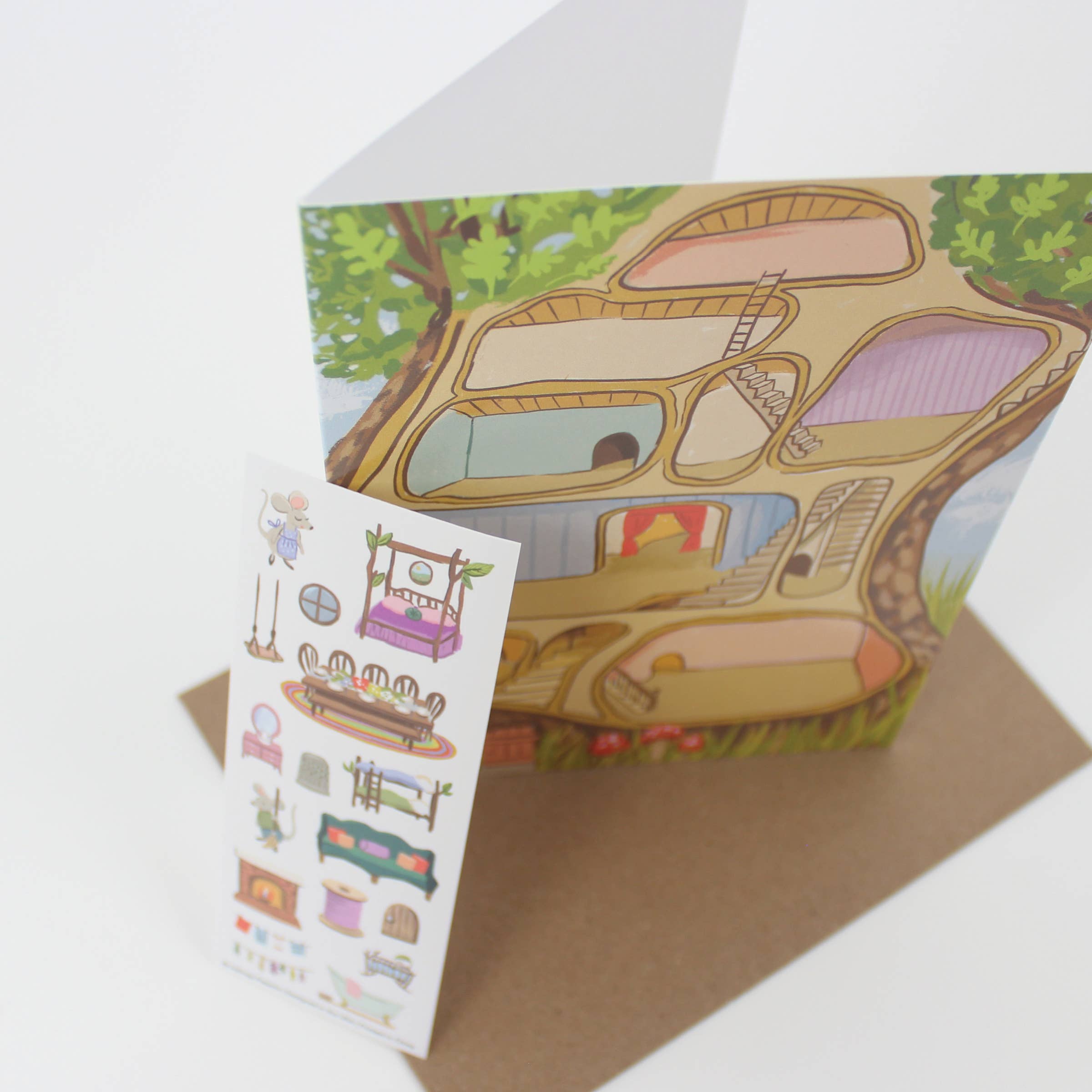 Sticker Scene Card - Mouse House - DIGS