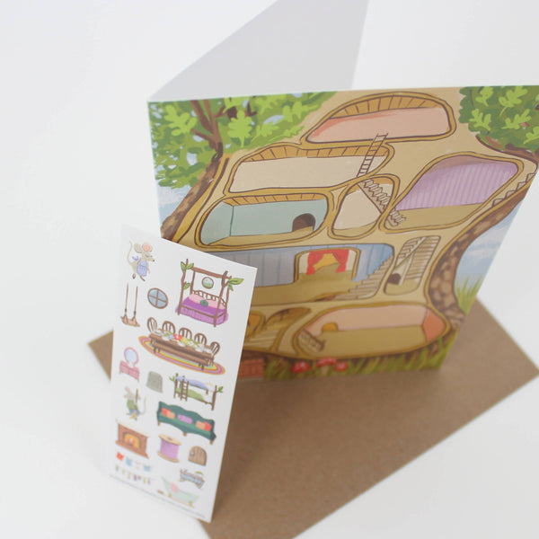 Sticker Scene Card - Mouse House - DIGS