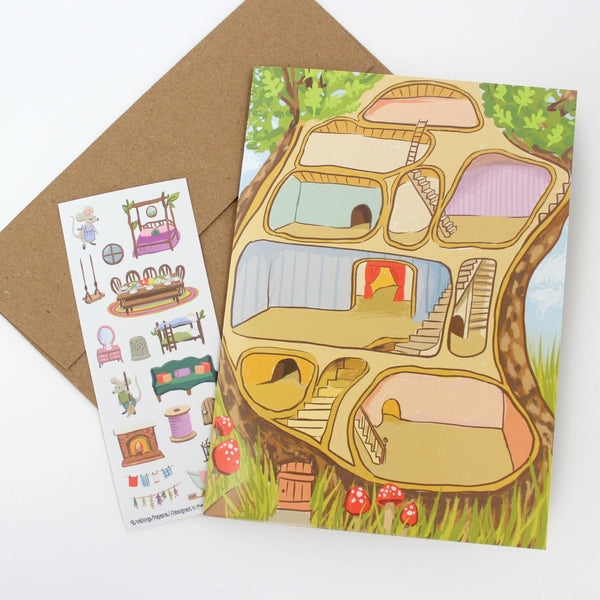 Sticker Scene Card - Mouse House - DIGS