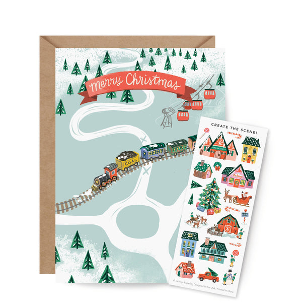 Sticker Scene Card - North Pole Village - DIGS