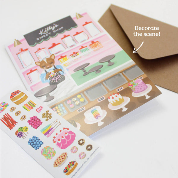 Sticker Scene Card - Sweet Shop - DIGS