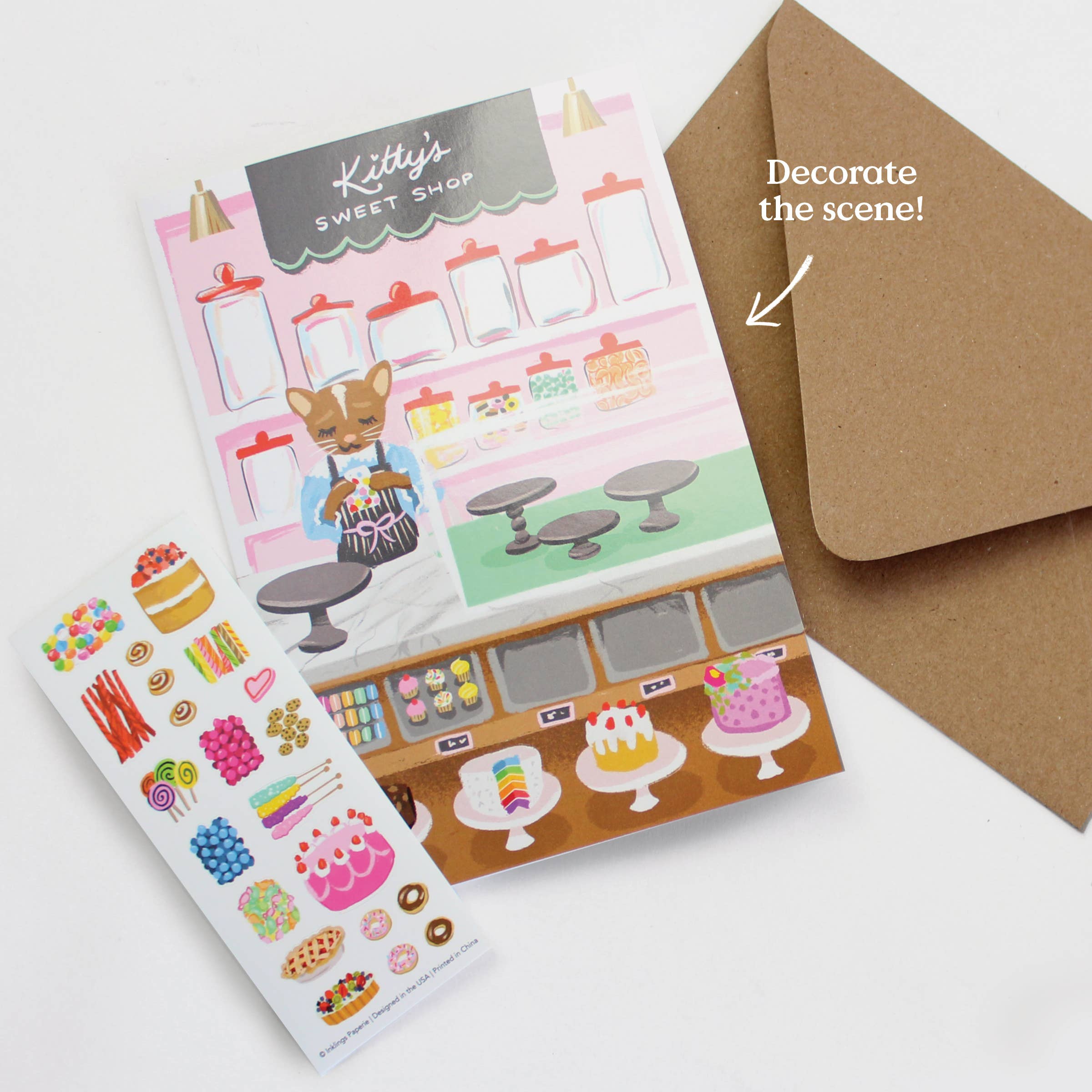 Sticker Scene Card - Sweet Shop - DIGS