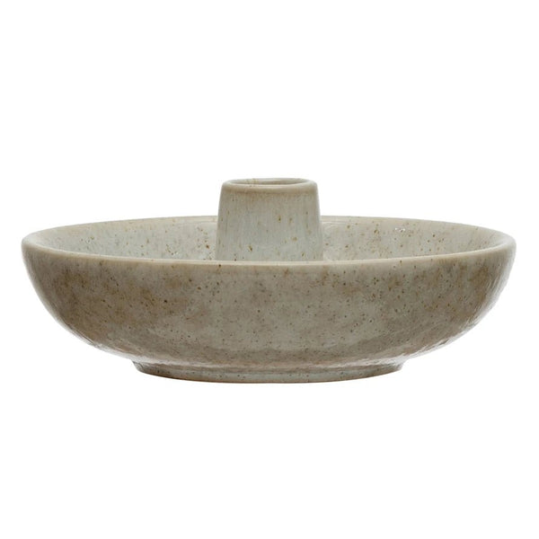 Stoneware Dish With Toothpick/Candle Holder - DIGS