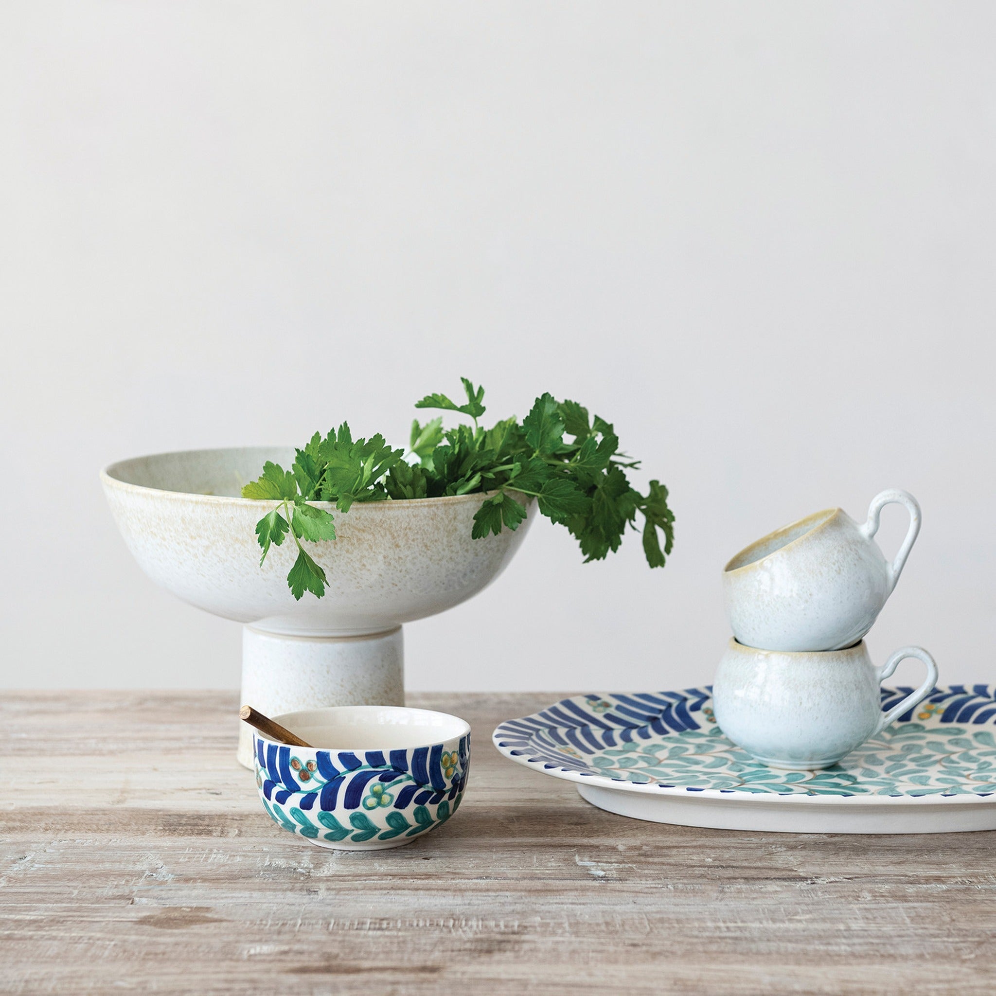 Stoneware Pedestal Bowl - DIGS