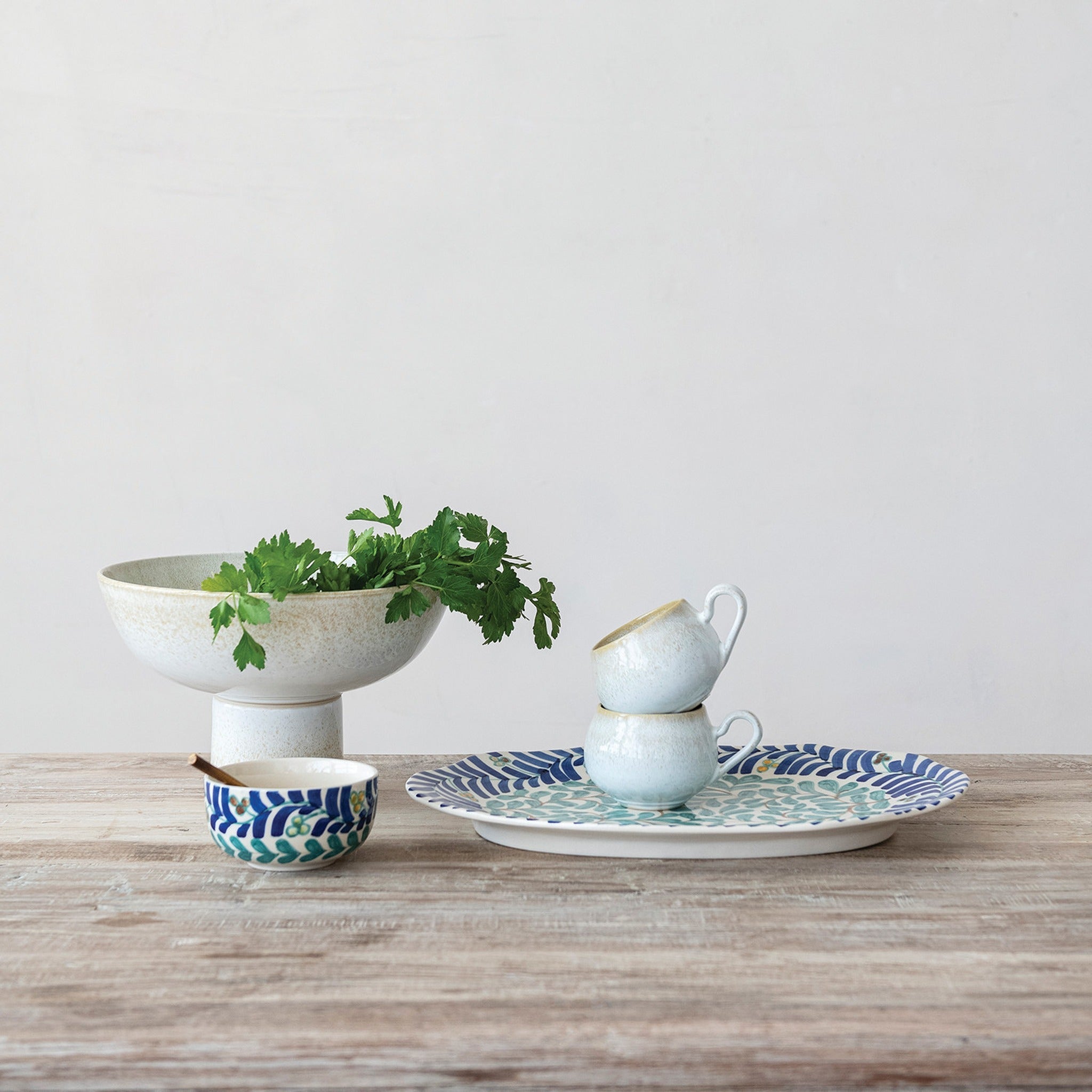 Stoneware Pedestal Bowl - DIGS