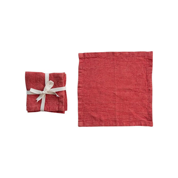 Stonewashed Linen Cocktail Napkin Set - DIGS