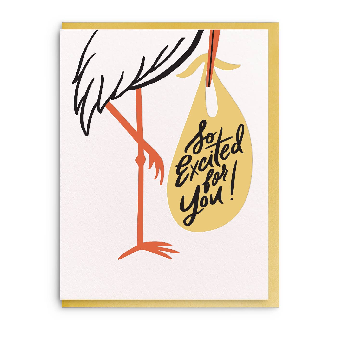 Stork Letterpress Baby Card - DIGS