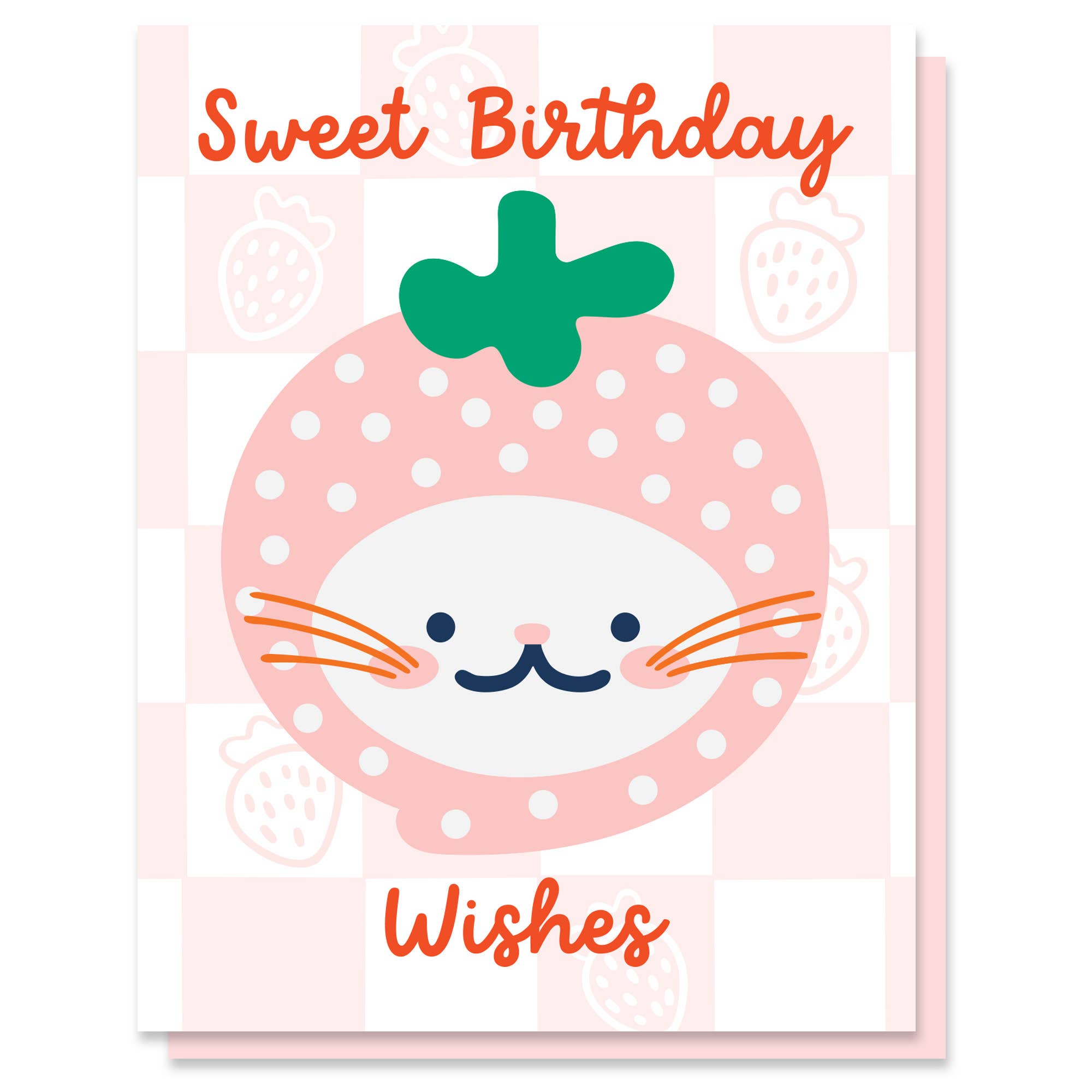 Strawberry Cat Birthday Card - DIGS