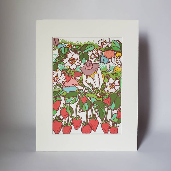 Strawberry Fields Matted Art Print - DIGS