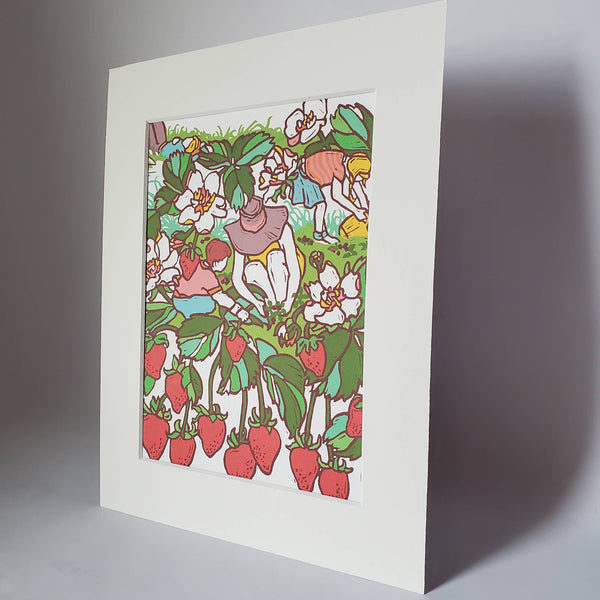 Strawberry Fields Matted Art Print - DIGS