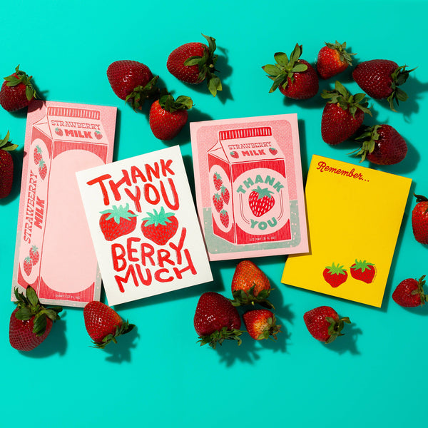 Strawberry Milk Thank You Card - DIGS